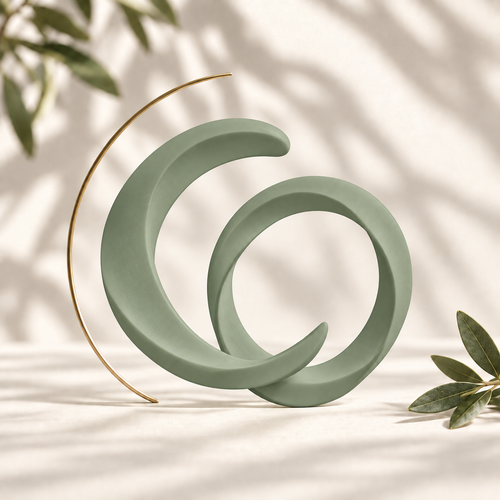 HAC gastroscopy colonoscopy — matte sage sculpture in natural light