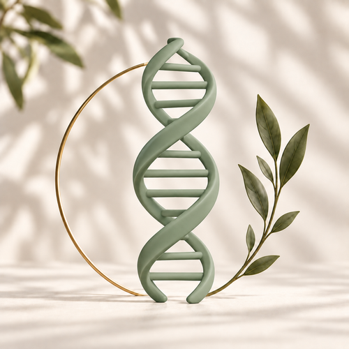HAC genetic health screening — matte sage sculpture in natural light